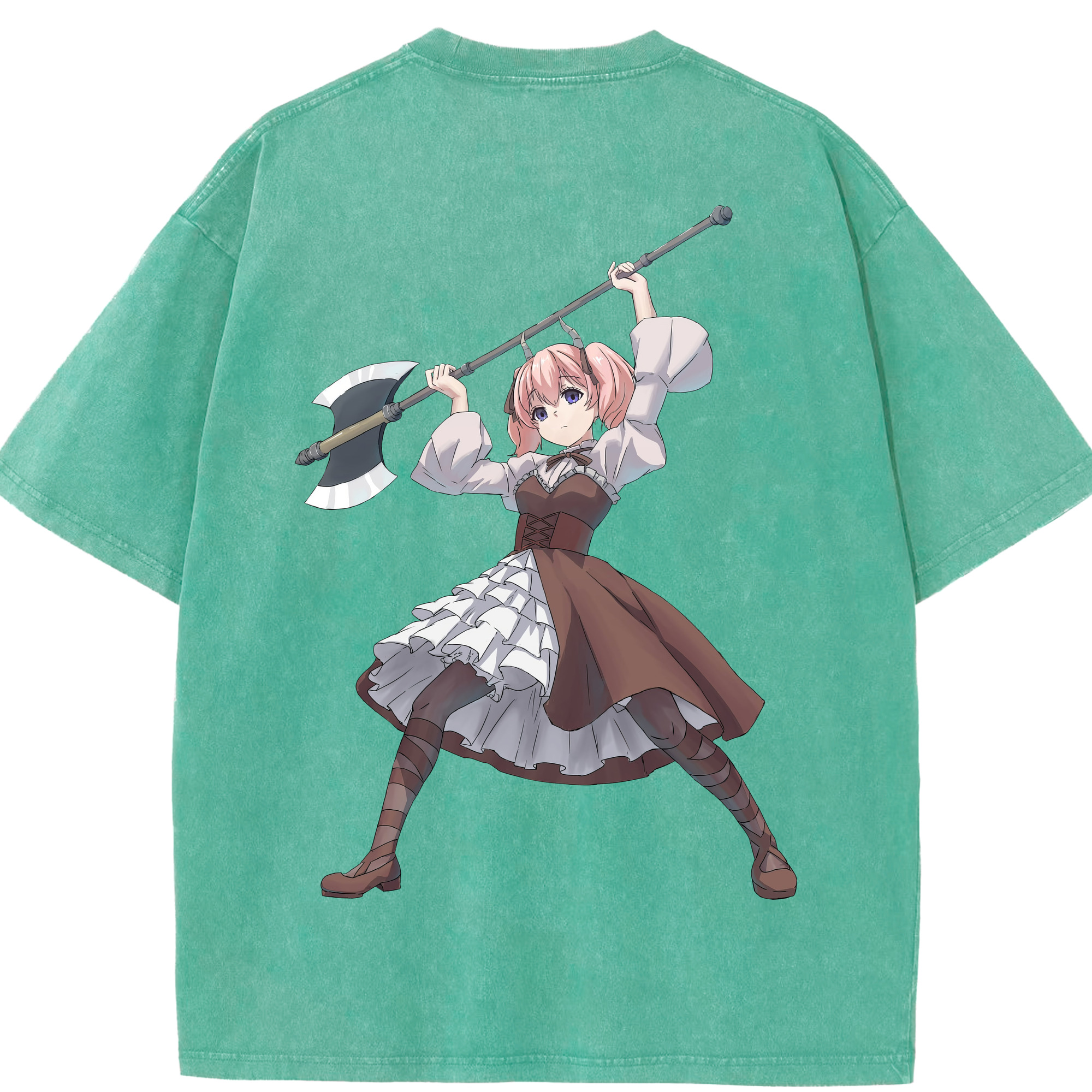 （画像用） 葬送のフリーレン Frieren 綿100% ヴィンテージ風 半袖Tシャツ（背面プリント）